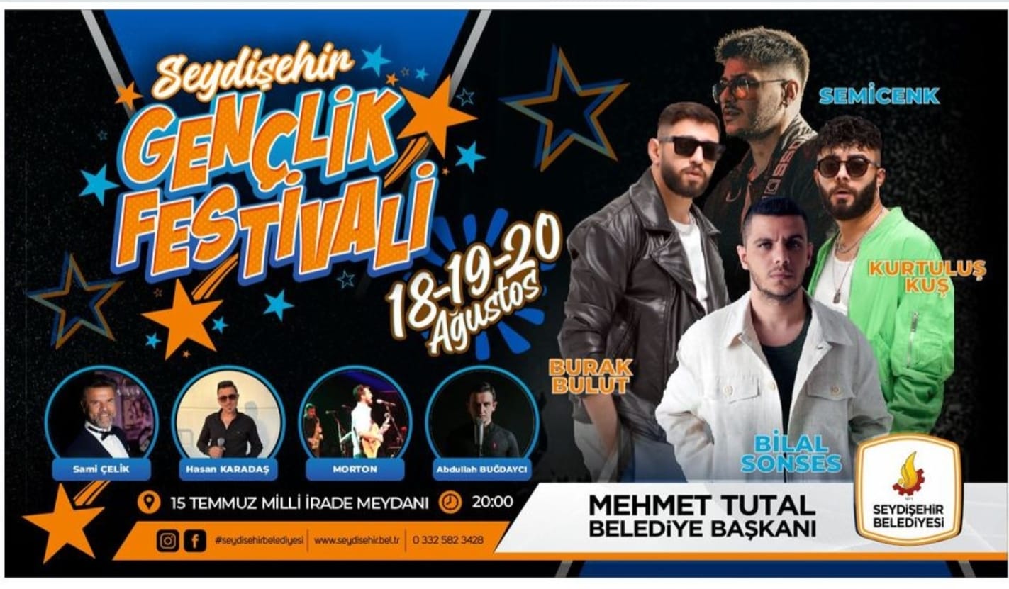 18-20 Ağustos Seydişehir Gençlik Festivali 